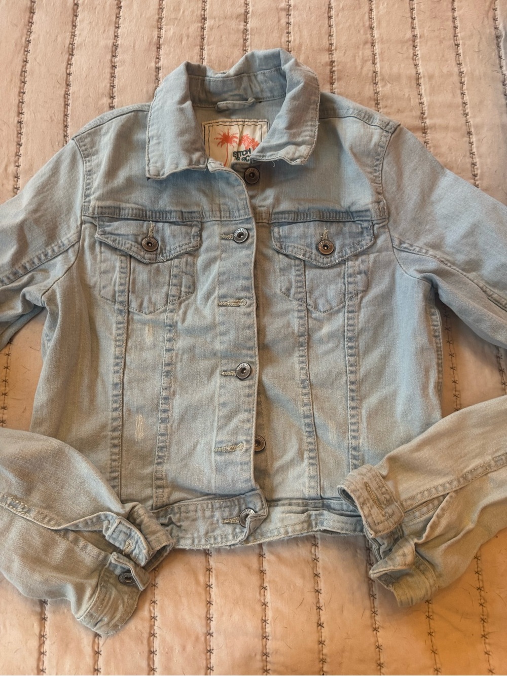 0019 Light Wash Jean Jacket - Unbranded Women's Denim Coat - Picture 2 of 5
